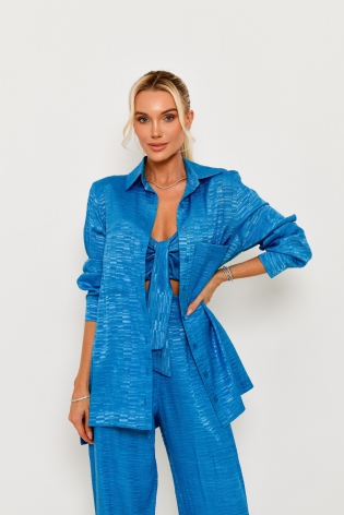 Camisa Jacquard Azul