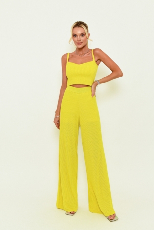 Calça Wide Leg Tricot - Lima