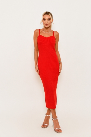 Vestido Midi Tricot - Vermelho