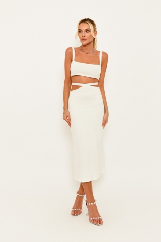 Conjunto Tricot Recortes - Off White