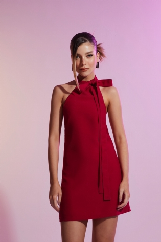 Vestido Tubinho Laço - Vermelho