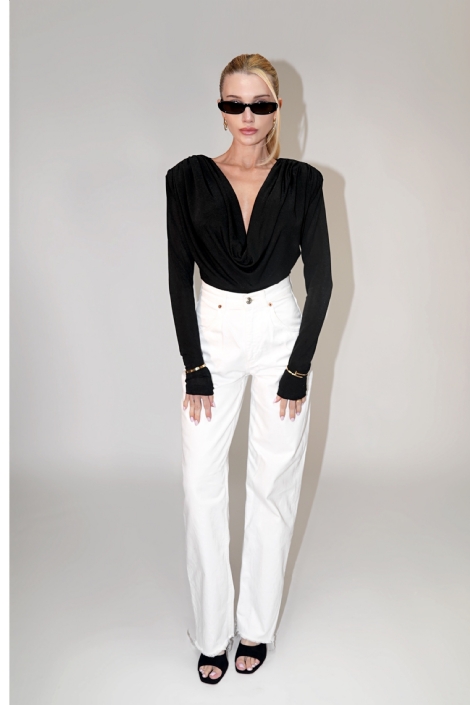 Body Degagê Manga Longa - Preto